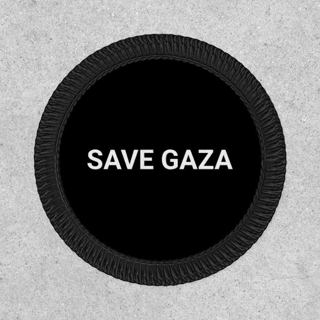 Save Gaza black white custom text minimalist Patch (Front)