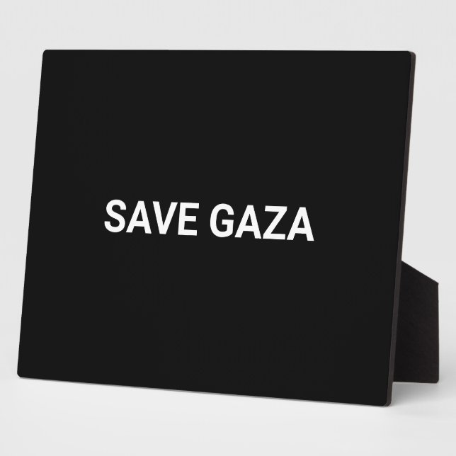 Save Gaza black white custom text minimalist Plaque (Side)