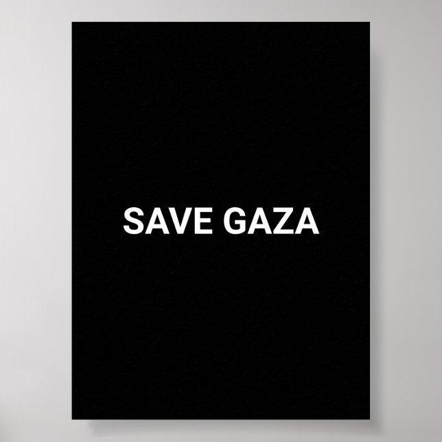 Save Gaza black white custom text minimalist Poster (Front)