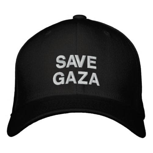 Save Gaza black white modern custom text Embroidered Baseball Cap