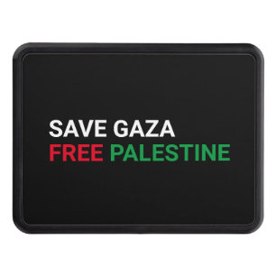 Save Gaza Free Palestine black white red green Hitch Cover