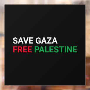 Save Gaza Free Palestine black white red green Window Cling