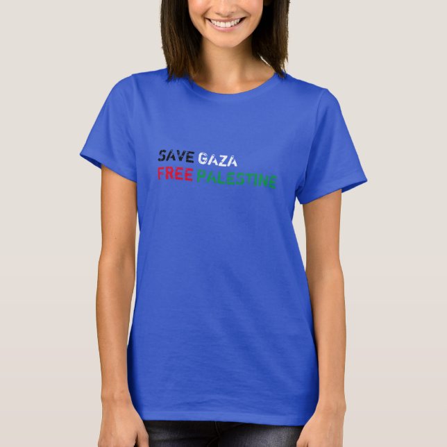 Save Gaza Free Palestine grunge typography T-Shirt (Front)