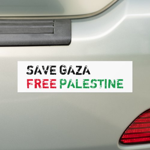 Save Gaza Free Palestine red green black white Bumper Sticker