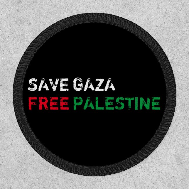 Save Gaza Free Palestine white red green black Patch (Front)
