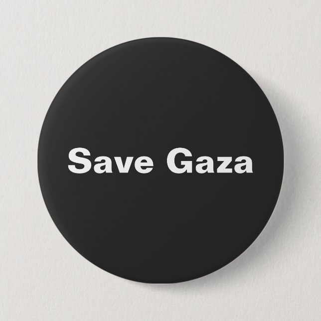 Save Gaza Simple Text Supporting Gaza Palestine Button (Front)