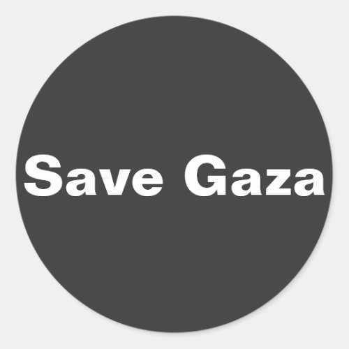 Save Gaza Simple Text Supporting Gaza Palestine Classic Round Sticker