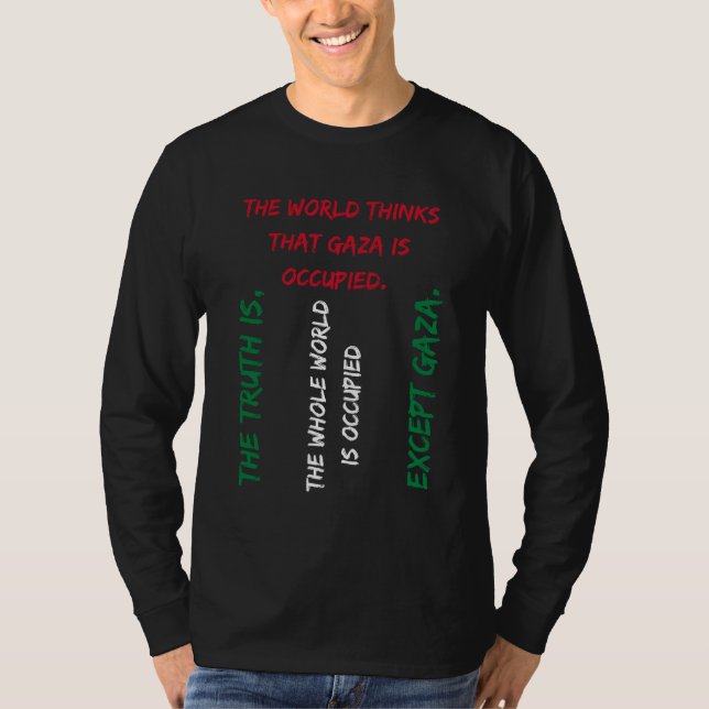 Save Gaza T-shirt, Free Palestine Tee - Flag Color (Front)