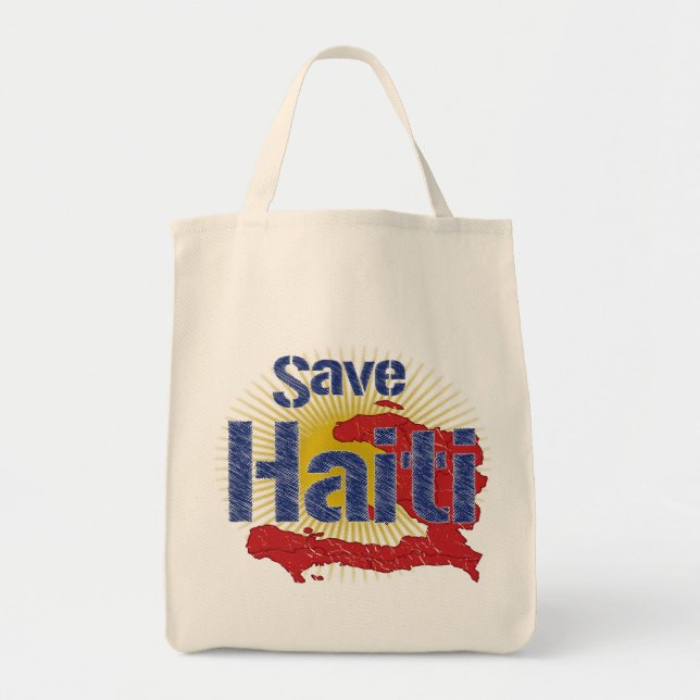 Save Haiti (Blue)  - Proceeds go to RED CROSS Tote Bag (Front)