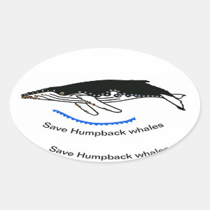 Save Humpback WHALES - Wild animals - Nature Oval Sticker