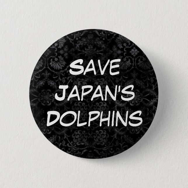 Save Japan's Dolphins Pinback Button (Front)