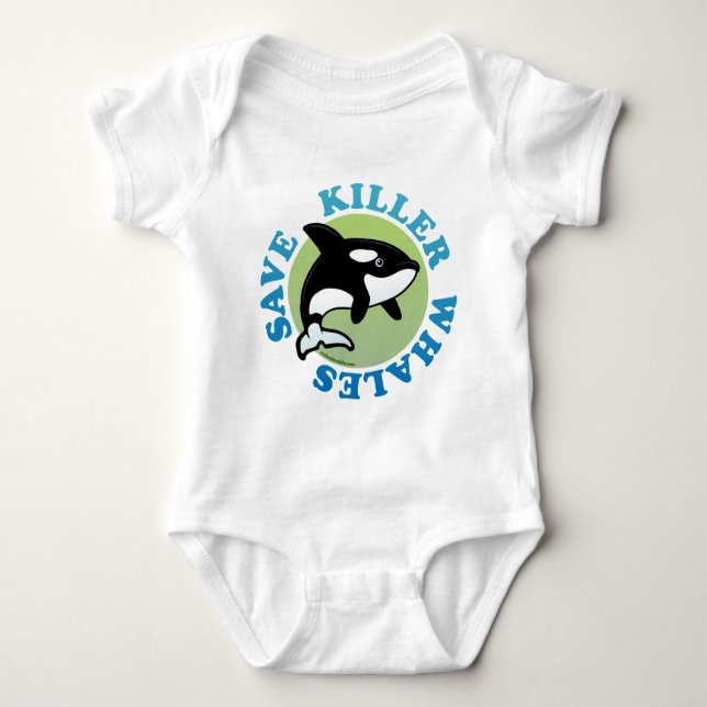 Save Killer Whales Baby Bodysuit (Front)