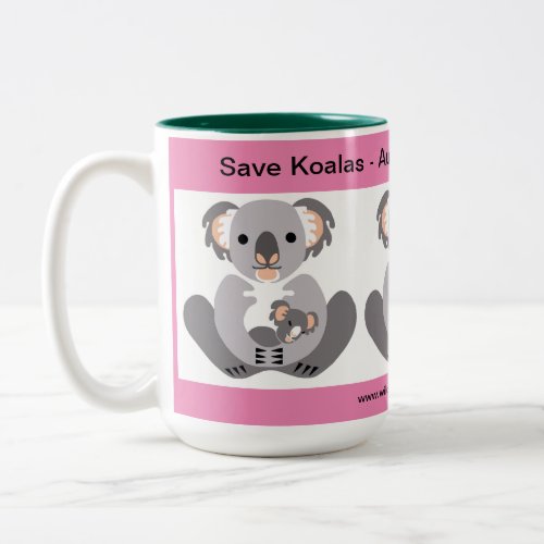 Save  KOALAS  _ Australian Wildlife _ Nature Two_Tone Coffee Mug