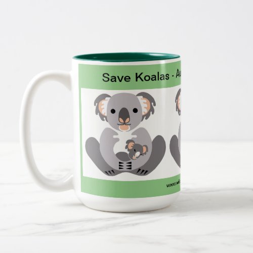 Save  KOALAS  _ Marsupial _ Nature_ Wildlife Two_Tone Coffee Mug