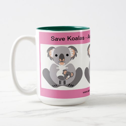 Save  KOALAS  _ Marsupial _ Nature_ Wildlife Two_Tone Coffee Mug