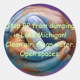 Save Lake Michigan Classic Round Sticker