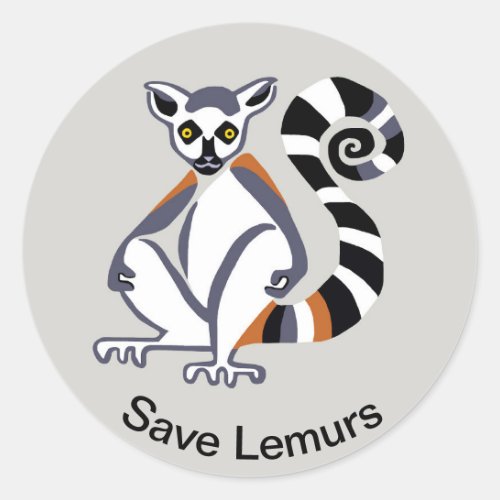 Save LEMURS _Nature _ Wildlife _ Madagascar Classic Round Sticker