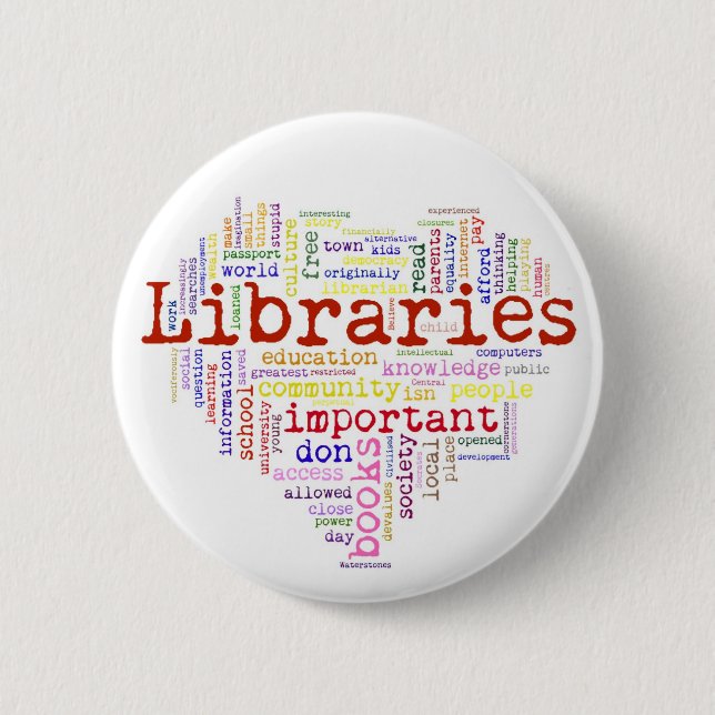 Save libraries 3 pinback button (Front)