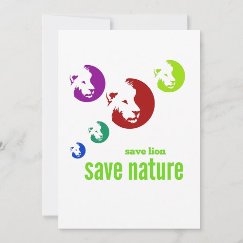 save lion save nature thank you card