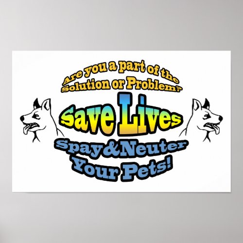 Save Lives Spay  Neuter Your Pets Poster