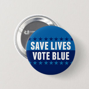 Save Lives Vote Blue 2026 Election Button