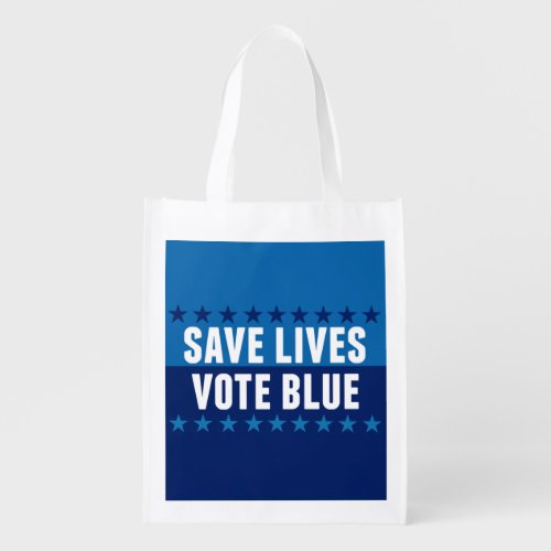 Save Lives Vote Blue 2026 Election Democrat Grocery Bag