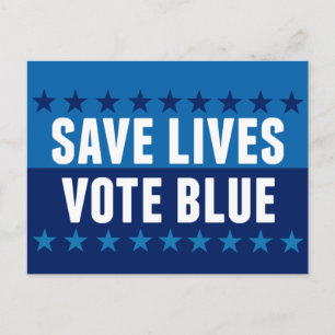 Save Lives Vote Blue 2026 Election Postcard