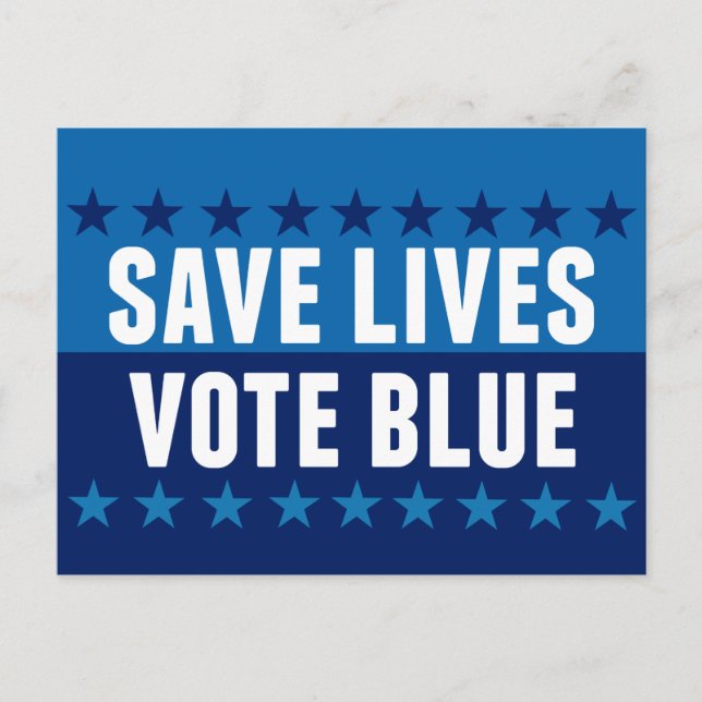Save Lives Vote Blue 2026 Election Postcard (Front)