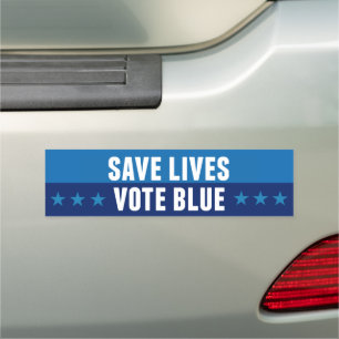 Save Lives Vote Blue Democrat 2026 Election Bumper Car Magnet