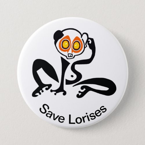 Save LORISES_ Endangered animal _Primate Button