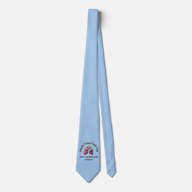 Save Lungs, Save Lives. World Pneumonia Day.  Neck Tie (Front)