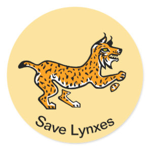 Save LYNXES - Wildlife - Nature Classic Round Sticker