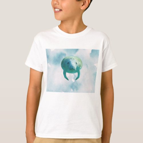 Save Manatees Watercolor Art T_Shirt