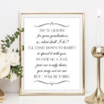 Save Me A Seat Elegant Graduation Memorial Chair Poster