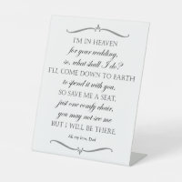Save Me A Seat Memorial Poem Wedding