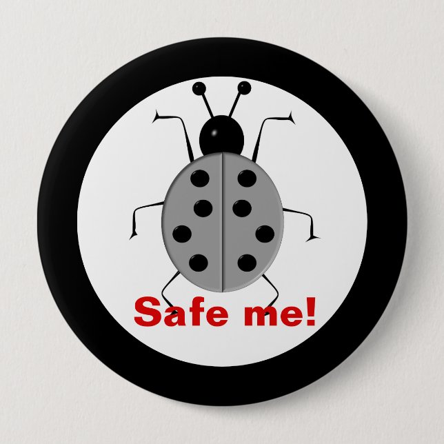Save me! Cute colorful ladybugs,personalized Button (Front)