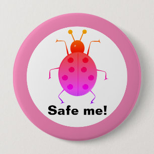 Save me! Cute colorful ladybugs,personalized Button