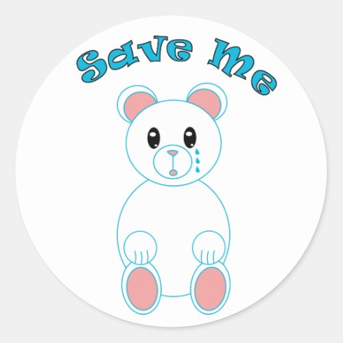 Save Me Polar Bear Sticker