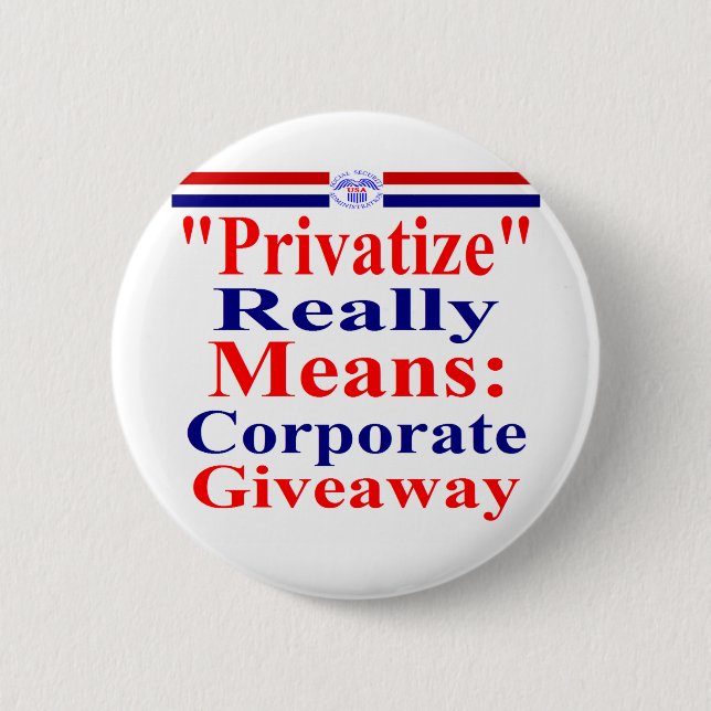 Save Medicare From Corporate Greed Pinback Button (Front)