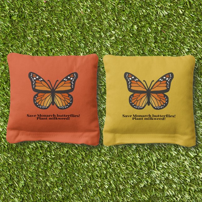 Save Monarch Butterflies Cornhole Bags (Grass)