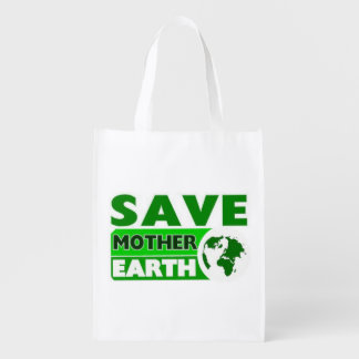 Save mother earth, fight global warming grocery bag
