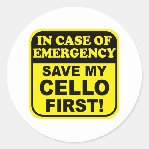 Save My Cello Classic Round Sticker