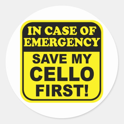 Save My Cello Classic Round Sticker