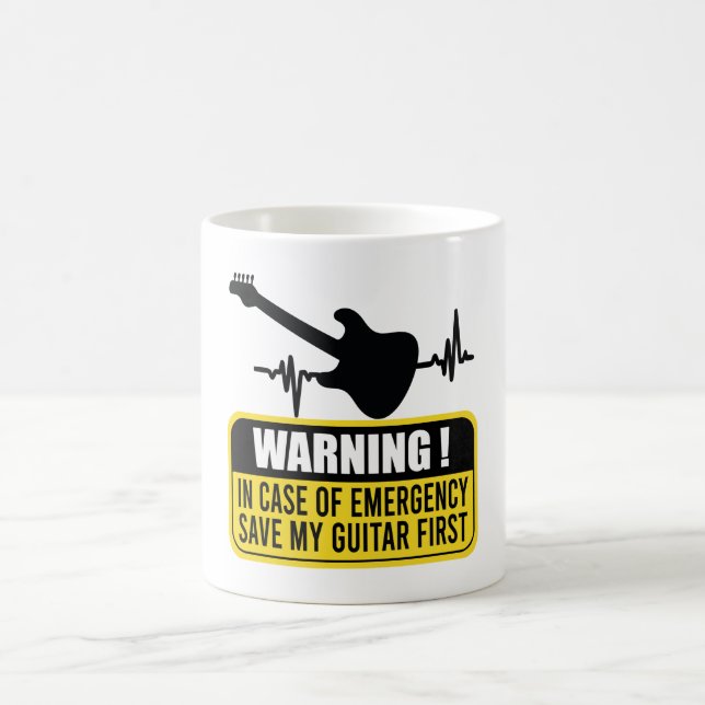 Save My Guitar First - Funny Guitarist Gift  Coffee Mug (Center)