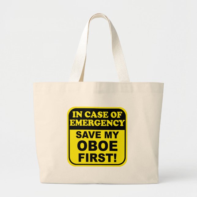 Save My Oboe Large Tote Bag (Front)
