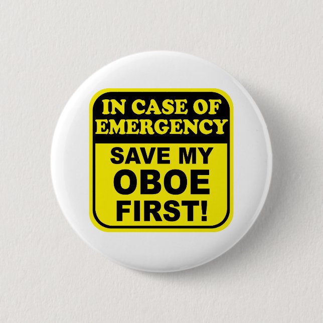 Save My Oboe Pinback Button (Front)