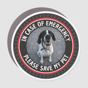 SAVE MY PET Safety Alert Custom Photo Modern  Car Magnet