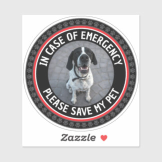 SAVE MY PET Safety Alert Custom Photo Modern  Sticker