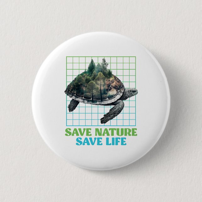 Save Nature protected species Environment Copy Cop Button (Front)