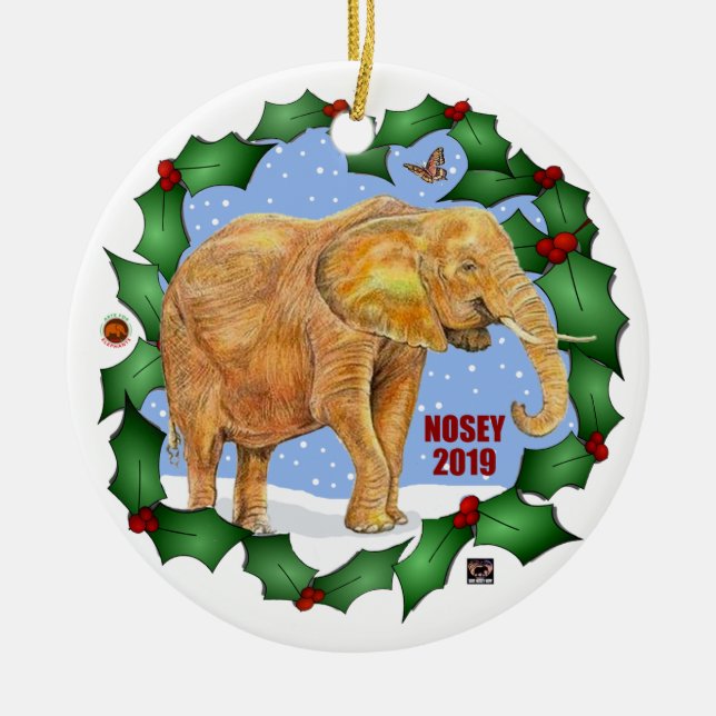 Save Nosey Now 1st annual Christmas ornament. Ceramic Ornament (Front)